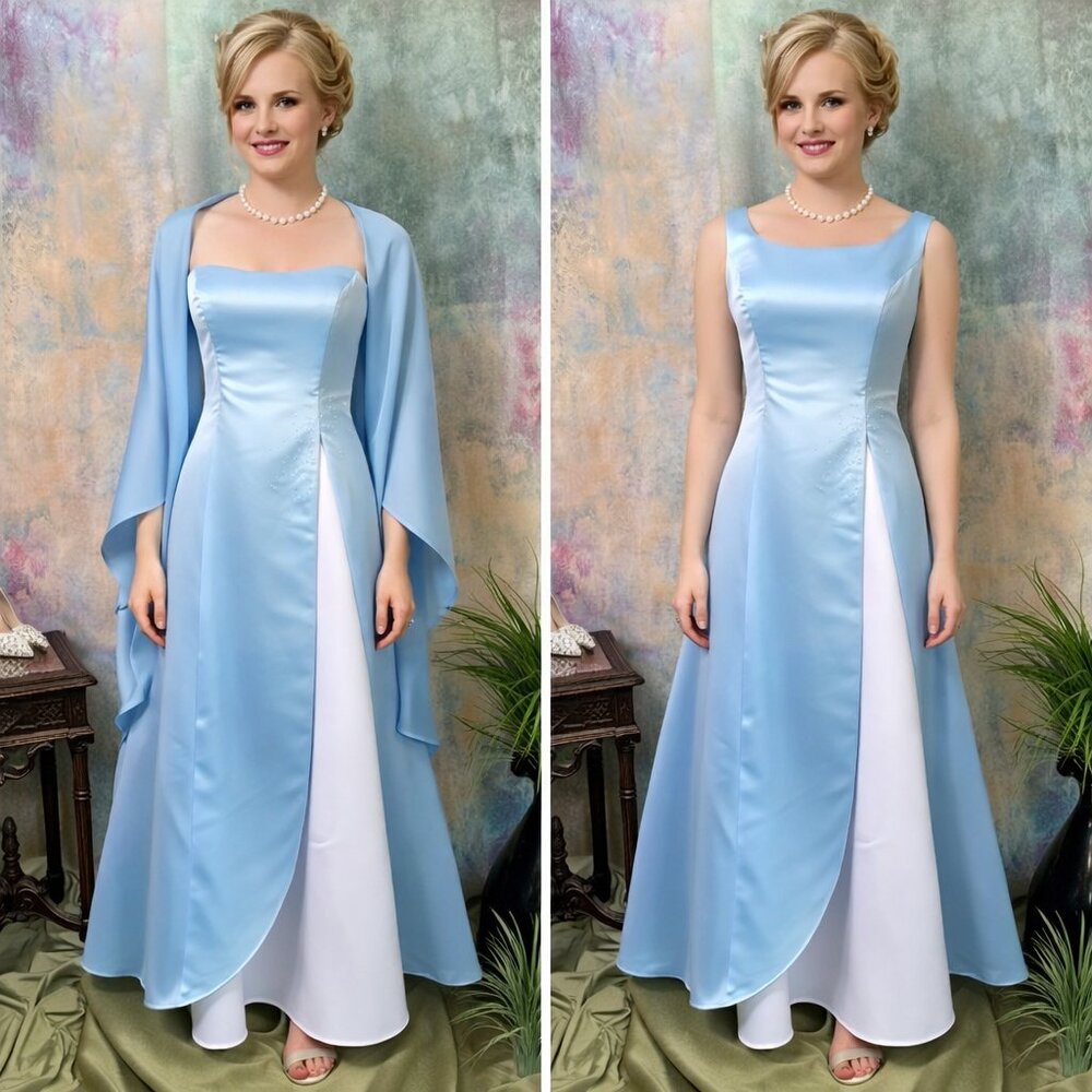 NWT📌Fiesta “Grace in Motion" Satin Evening - Formal - Bridesmaid Dress w/ Shawl